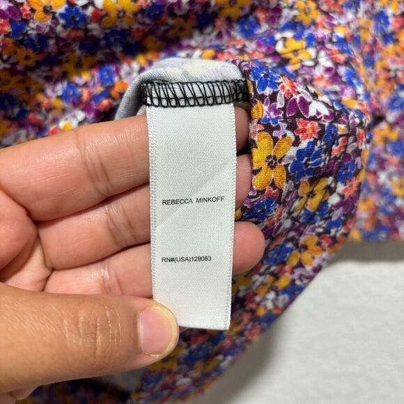 Rebecca Minkoff Womens Shift Dress Multicolor Medium Ditsy Floral Long Sleeve - Picture 6 of 8